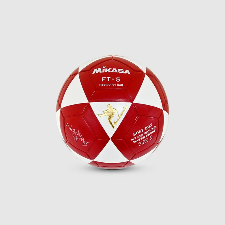 Bola Oficial de Futevôlei Mikasa FT-5 Branco e Vermelho - Edição Natalia Guitler